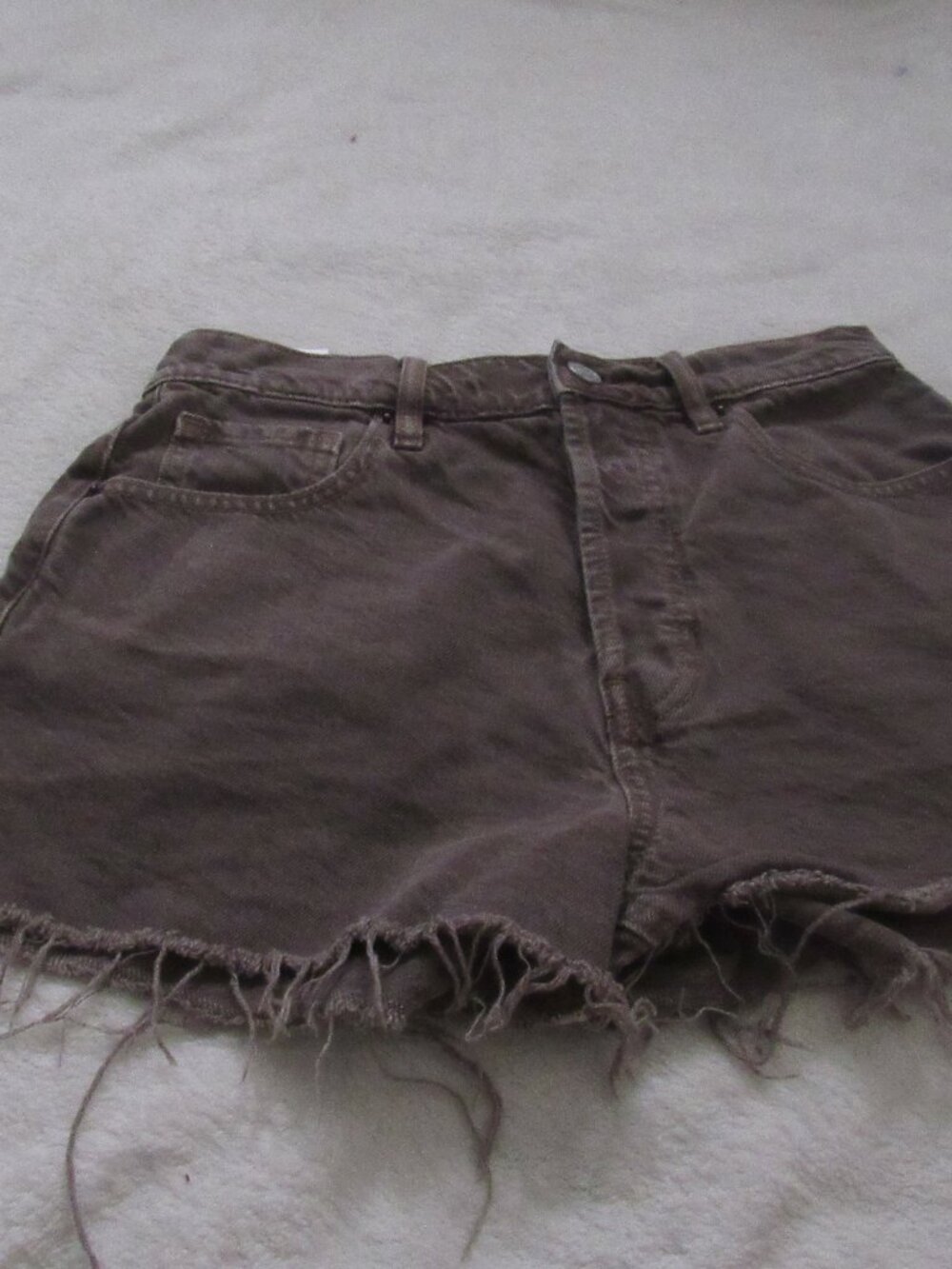 Pac Sun Brown Raw Hem Shorts  Vintage High Rise  Size 26 waist  USED